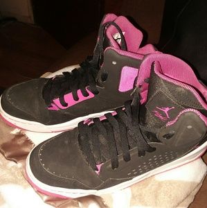 Limited addition pink and black joradan flights